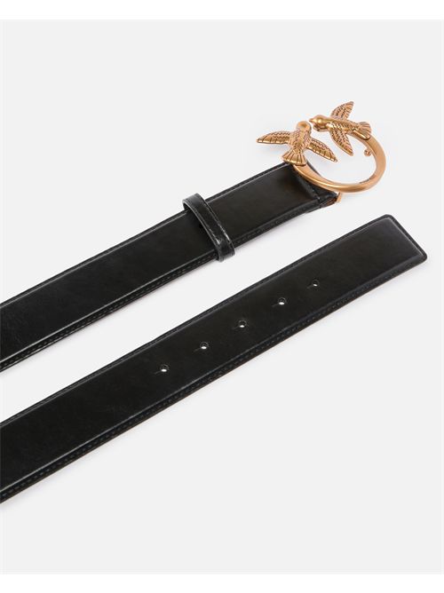 Cintura in pelle con fibbia Love Birds 4 cm PINKO | 100120A31J/ZL2Q